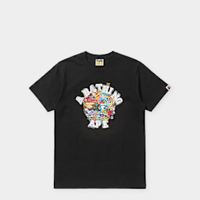 A Bathing Ape Colorful 3D Graphic College Tee schwarz