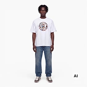 A Bathing Ape Hybrid Camo Busy Works Relaxed Fit Tee white