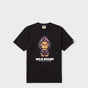 A Bathing Ape Color Camo Milo Shark FZH Tee zwart