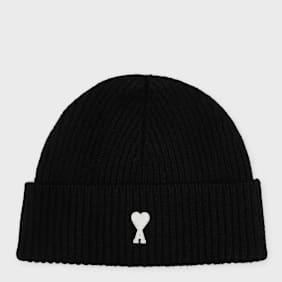 AMI PARIS Beanie With Contrasted Ami De Coeur zwart