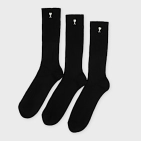 AMI PARIS Pack Three Ami De Coeur Embroidery Socks schwarz