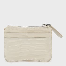 AMI PARIS Paris Zipped Card Holder Beige