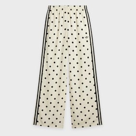 adidas Originals Satin Polka Dots Wide Leg Pant Beige