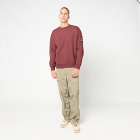 C. P. Company Brushed And Emerized Diagonal Fleece Crewneck rot
