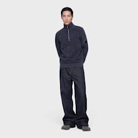 C. P. Company Sweatshirt Polo Collar Brushed blue