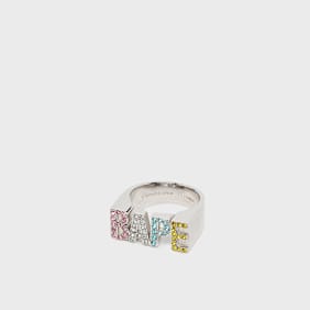 A Bathing Ape Bape Logo Ring Multi Color Rhinestone multicolor