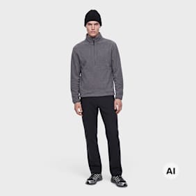 Pas Normal Studios Off-Race Boiled Wool Half-Zip Grau