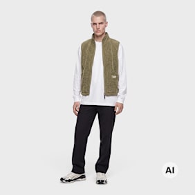 Pas Normal Studios Off-Race Pile Fleece Vest Beige