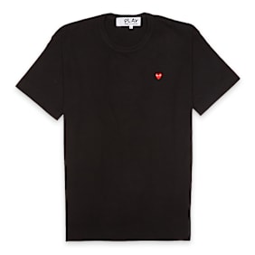 Comme des Garcons Play Small Red Heart Logo T-Shirt zwart