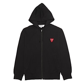 Comme des Garcons Play Play Two Heart Hooded Zip Sweatshirt zwart
