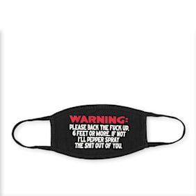 Market Warning Face Mask schwarz