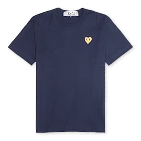 Comme des Garcons Play Gold Heart T-Shirt blauw