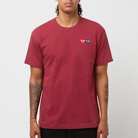 Comme des Garcons Play Play Double Heart T-Shirt rouge