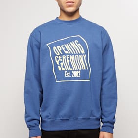 Opening Ceremony Warped Logo Regular Crewneck bleu