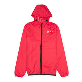Comme des Garcons Play K-Way Hoodie Full Zip red