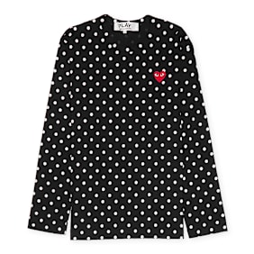 Comme des Garcons Play Black Polka Dot Longsleeve zwart