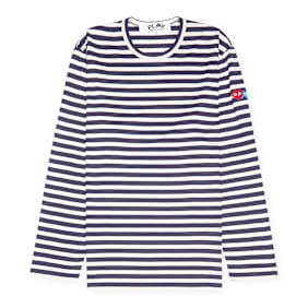 Comme des Garcons Play x The Artist Invader Striped Longsleeve T-Shirt bleu