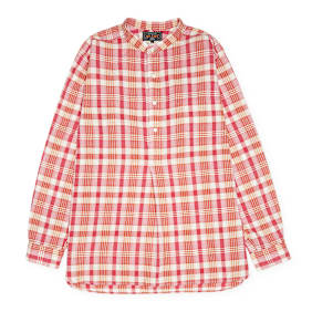 Beams Plus&nbsp; Band Pullover Madras rouge