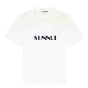 Sunnei&nbsp; Light Jersey Classic T-Shirt Big Logo Embroidered blanc