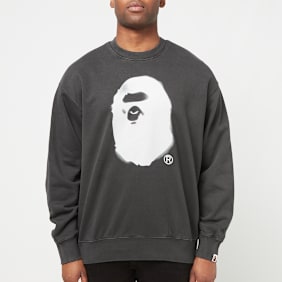 A Bathing Ape Spray Ape Head Garmint Dyed Crewneck M schwarz