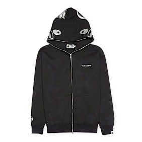 A Bathing Ape Ink Camo Shark Zip Hoodie black