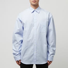Ambush Striped Armhole Open Shirt blauw