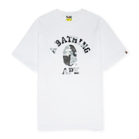 A Bathing Ape Liquid Camo College T-Shirt blanc