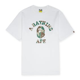 A Bathing Ape Liquid Camo College T-Shirt white