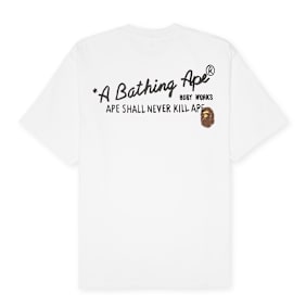 A Bathing Ape Hand Draw BAPE Tee white