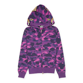 A Bathing Ape Color Camo Double Shark Full Zip Hoodie purple