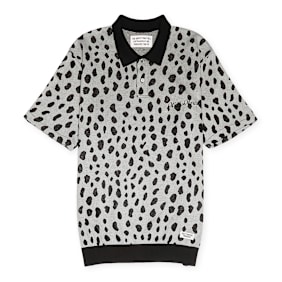 Wacko Maria Leopard Knit Polo-Shirt grijs