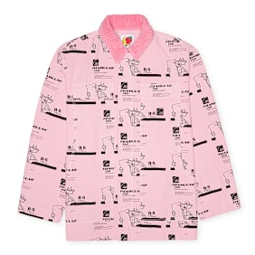 Sky High Farm Insulation Print Chore Coat Woven rosa