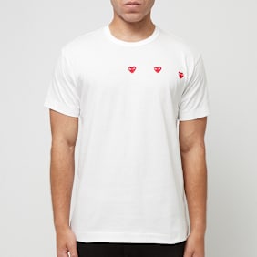 Comme des Garcons Play Horizontal 3 Heart T-Shirt wit