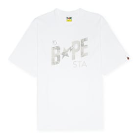 A Bathing Ape Floral Solid Camo Bape Sta Logo Relaxed Fit Tee white