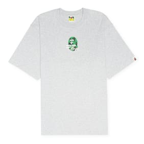 A Bathing Ape Floral Solid Camo Medium Ape Head Relaxed Fit Tee grey