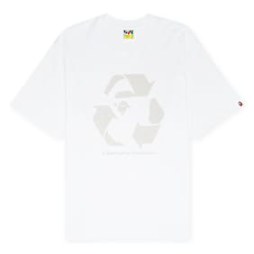 A Bathing Ape Recycle Motif Relaxed Fit Tee white