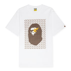 A Bathing Ape Sta Houndstooth Ape Head Tee weiß