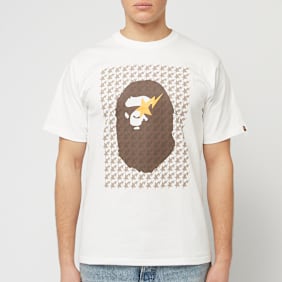 A Bathing Ape Sta Houndstooth Ape Head Tee blanc