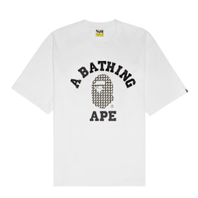 A Bathing Ape Sta Houndstooth College Relaxed Fit Tee M weiß