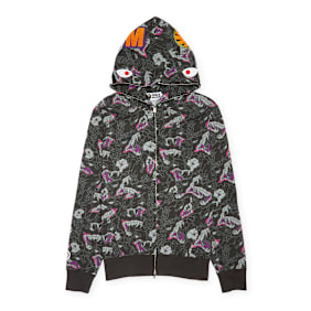 A Bathing Ape Japanese Tattoo Camo Shark Fz Hoodie M schwarz