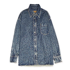 MM6 Maison Margiela Long-Sleeved denim Shirt blauw