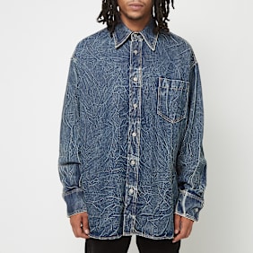 MM6 Maison Margiela Long-Sleeved denim Shirt blauw