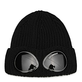 C. P. Company Extra Fine Merino Wool Goggle Beanie schwarz