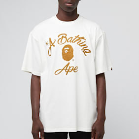 A Bathing Ape Chain Stitch College Relaxed Fit Tee beige