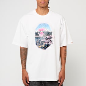 A Bathing Ape Cityscape Ape Head Relaxed Fit Tee white white