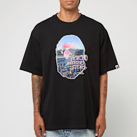 A Bathing Ape Cityscape Ape Head Relaxed Fit Tee noir