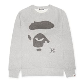 A Bathing Ape Ape Face Crewneck Sweatshirt grijs