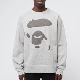 A Bathing Ape Ape Face Crewneck Sweatshirt grey