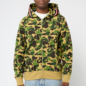 A Bathing Ape ABC Camo Crystal Stone Shark Full Zip Hoodie pink camouflage