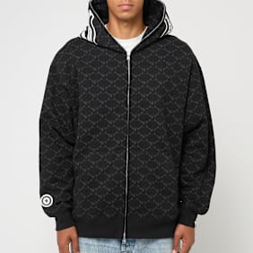 A Bathing Ape College Monogram Relaxed Fit Shark Full Zip Hoodie black black